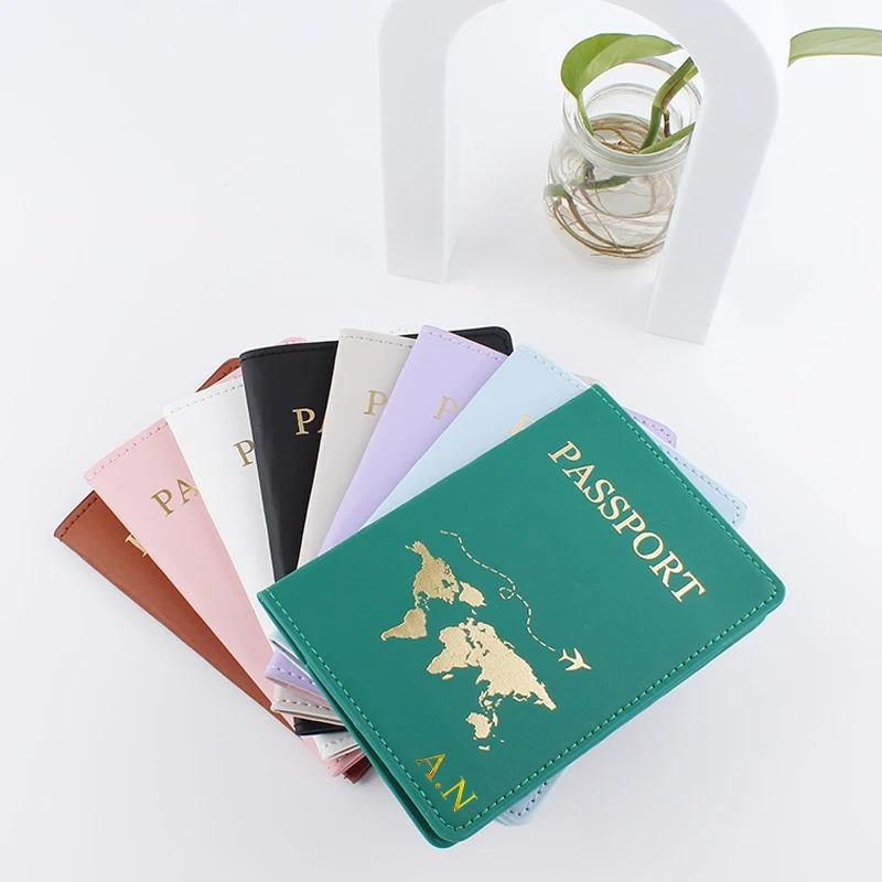personalized passport holder for men - Black - Pink - White - Grey - Gray - Blue - Purple - Brown - Green