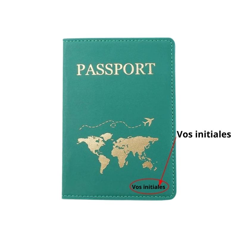 family personalized passport protector - Green