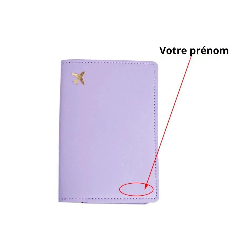 personalized leather passport holder - Lavender