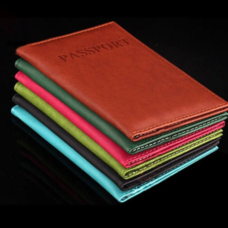 luxury passport holder - Brown - Red - Purple - Light Green - Black - Sky Blue - Dark Green - Pink - Orange - Navy Blue