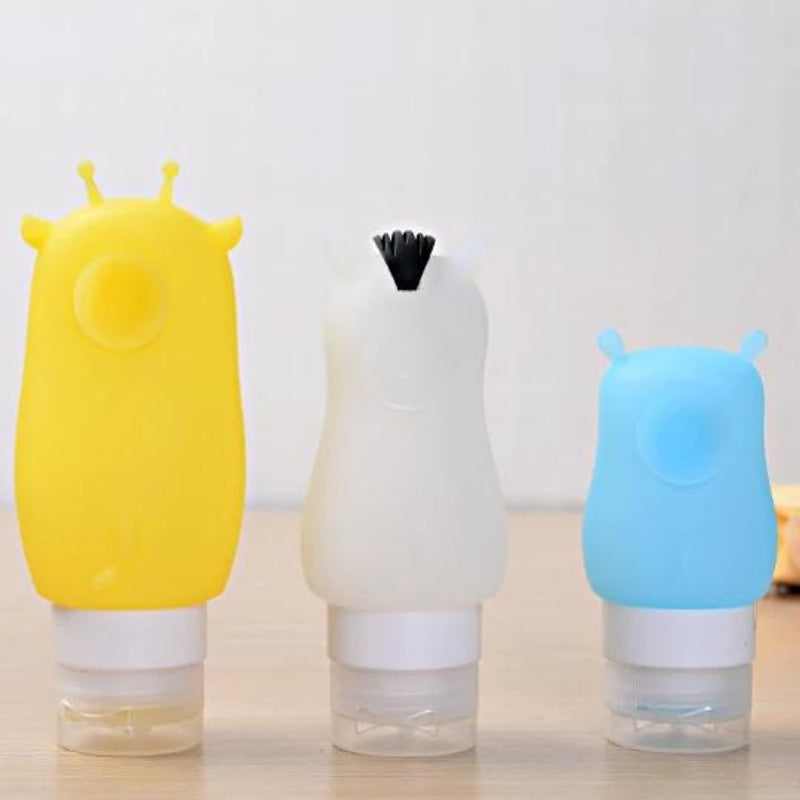 airplane travel bottle kit - Yellow Blue and Grey - Yellow Blue and Gray