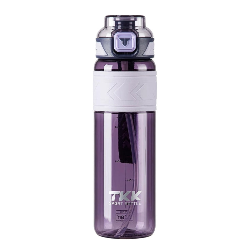 plastic water bottle with straw - Purple - 600ml