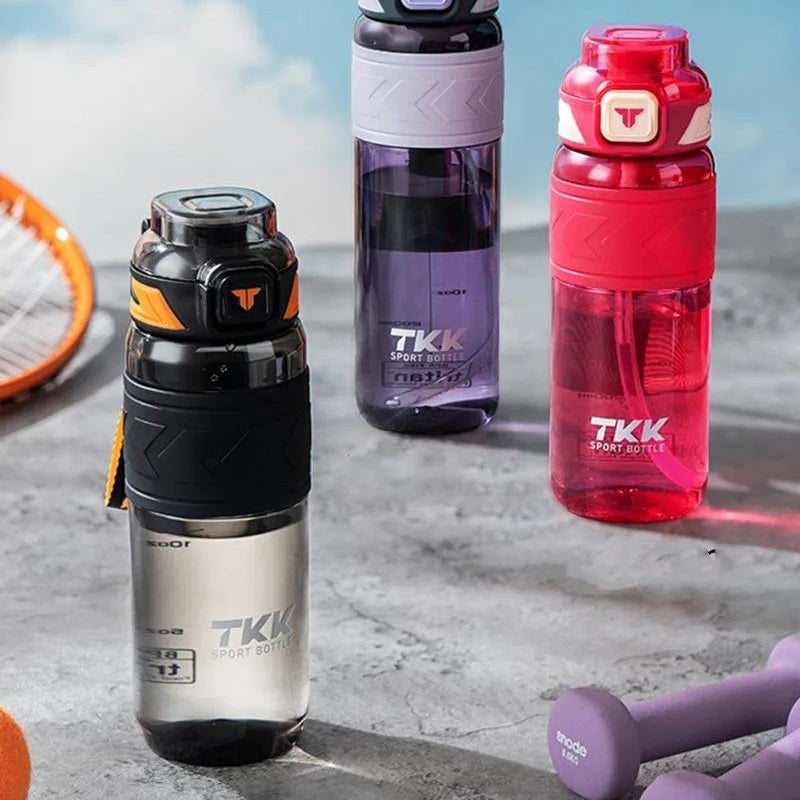 water bottle with integrated straw - Black - Green - Purple - Pink - White
