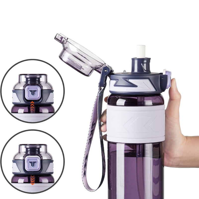 bottle with built-in straw - Black - Green - Purple - Pink - White