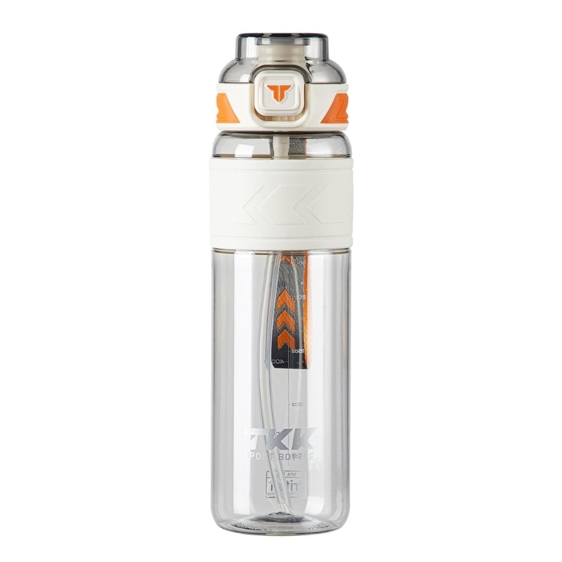 sports water bottle with straw - White - 600ml
