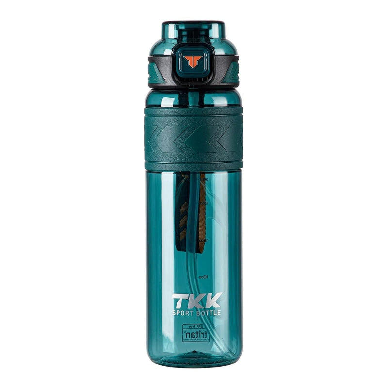 water bottle with straw - Green - 600ml