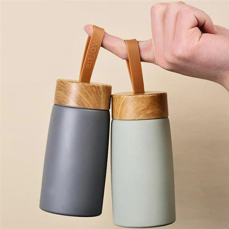 men's thermos water bottle - Brown - Pink - Green - Grey - Gray
