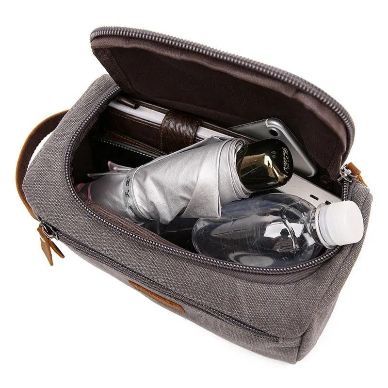 oversized toiletry bag - Blue - Black - Grey - Gray - Marron