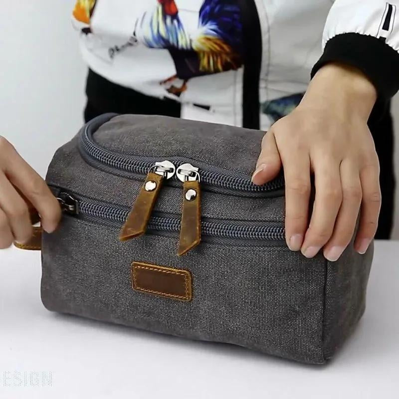 large toiletry bag for men - Blue - Black - Grey - Gray - Marron