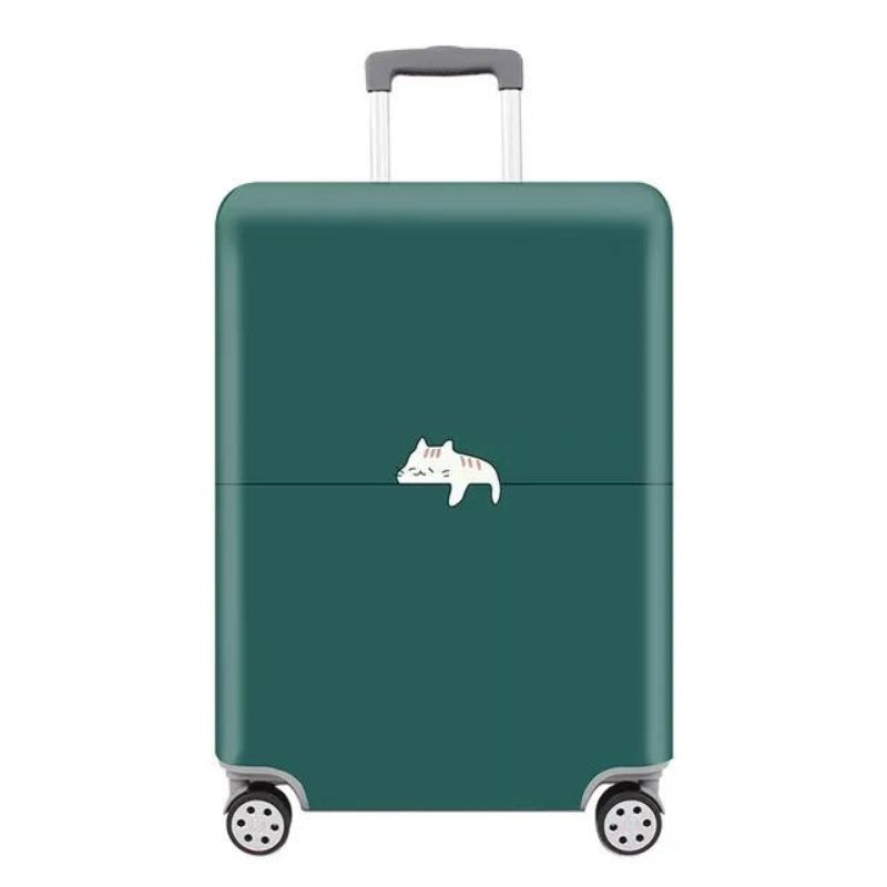 luggage protector - Green Small Cat Pattern