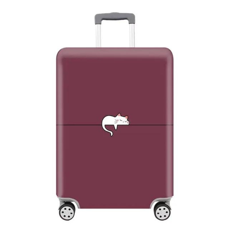 luggage protection cover - Red Small Cat Pattern