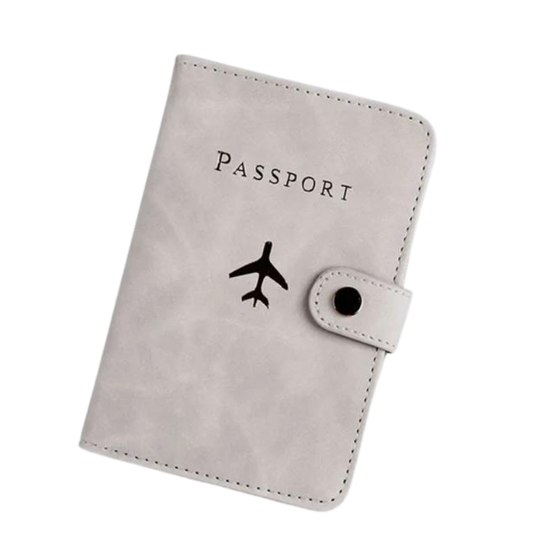 leather travel wallet - Grey - Gray
