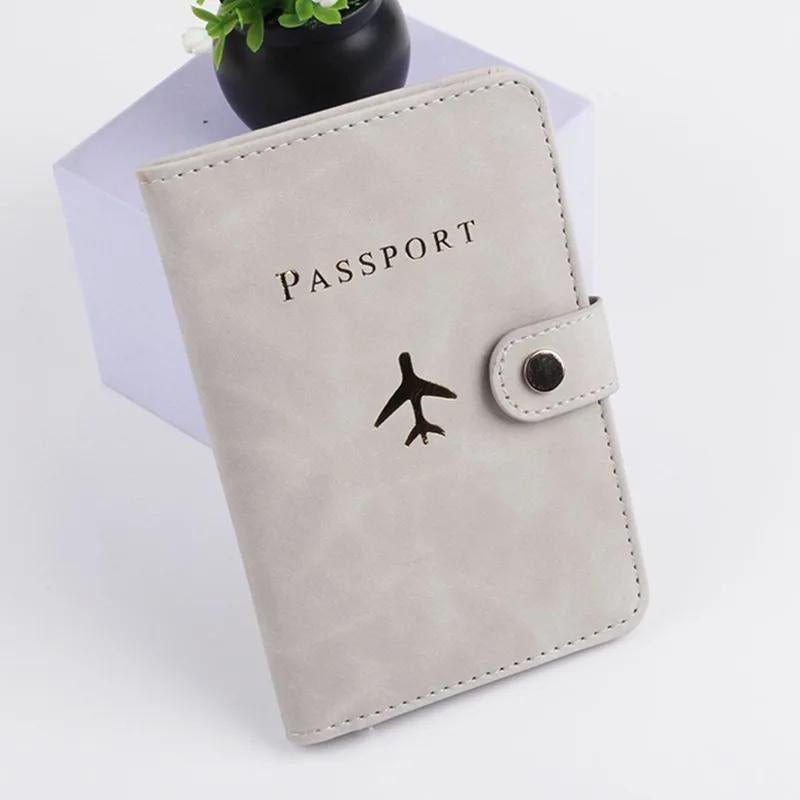 leather travel wallet - Brown - Grey - Gray - Pink