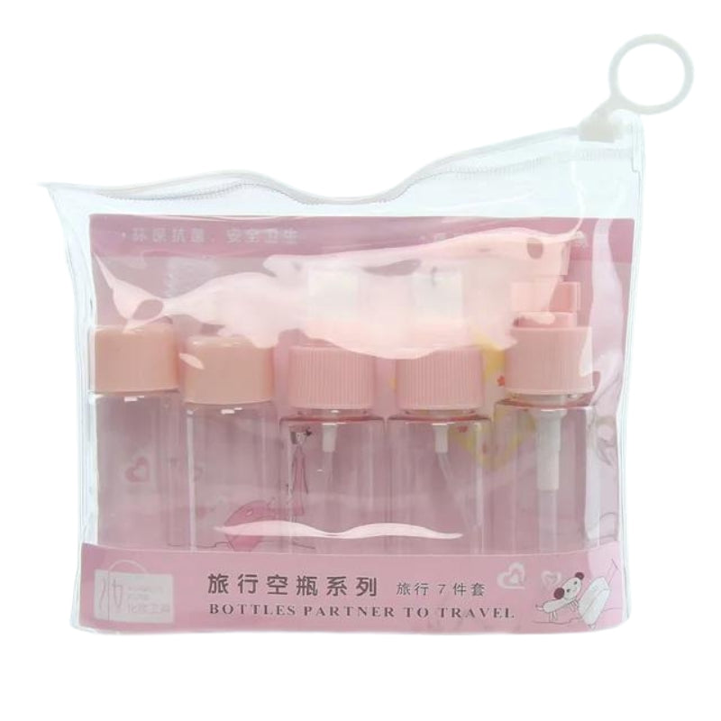 small sunscreen bottles - Pink - 7 Pieces - Model 1
