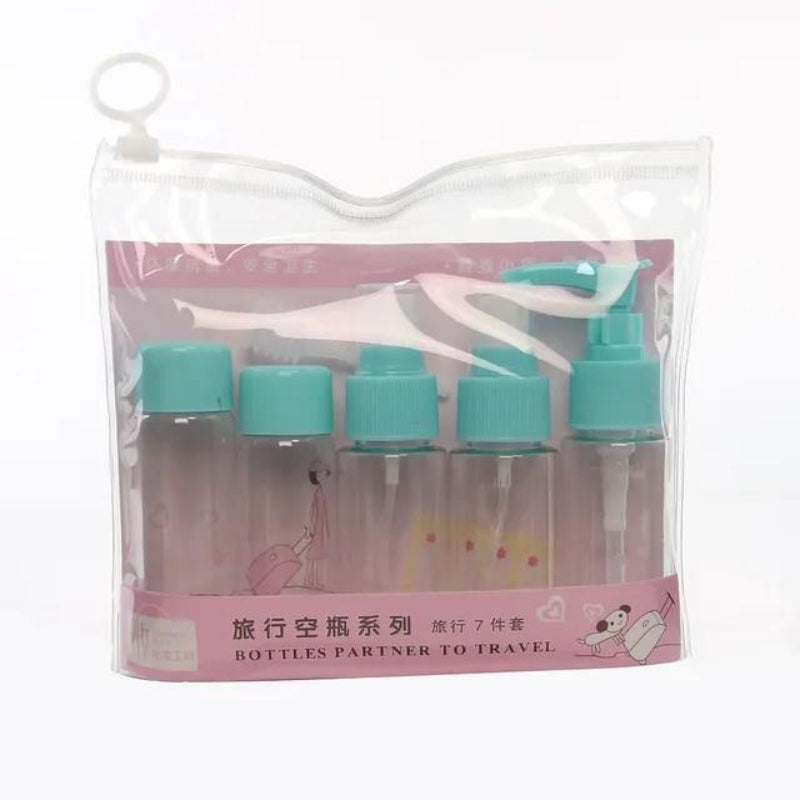 travel bottle for soap - Blue - 7 Pieces - Model 1