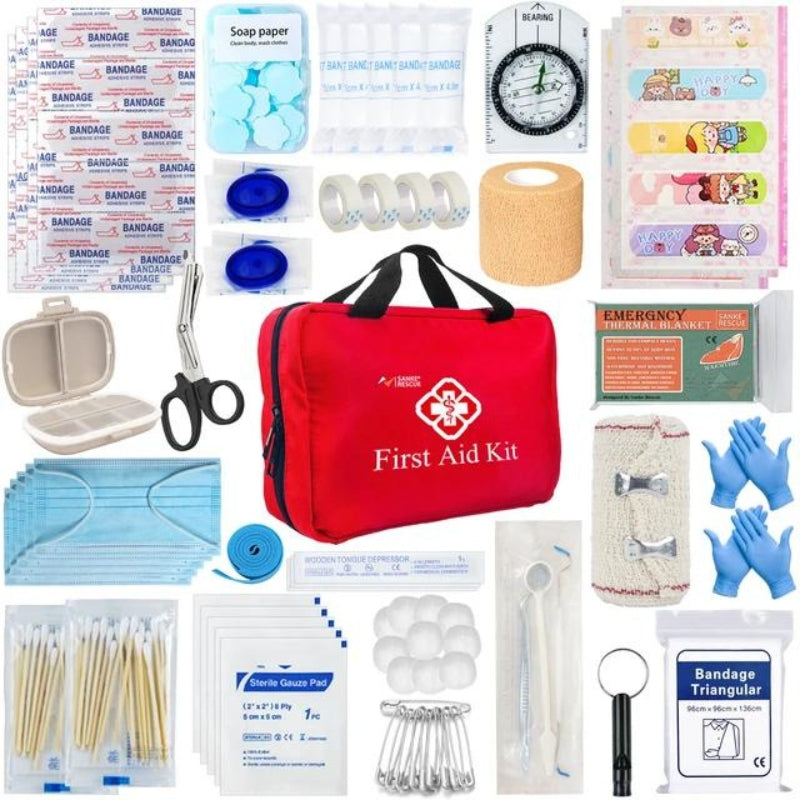 travel first aid kit - Red - 330 Pieces