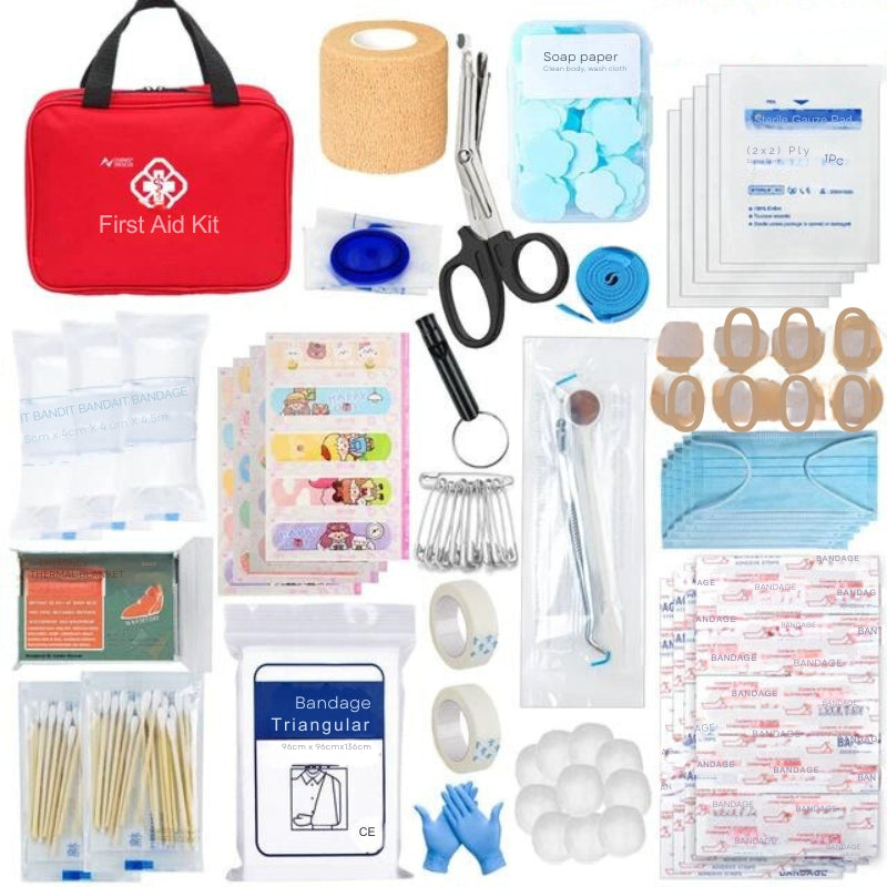 first aid kit - Red - 180 Pieces