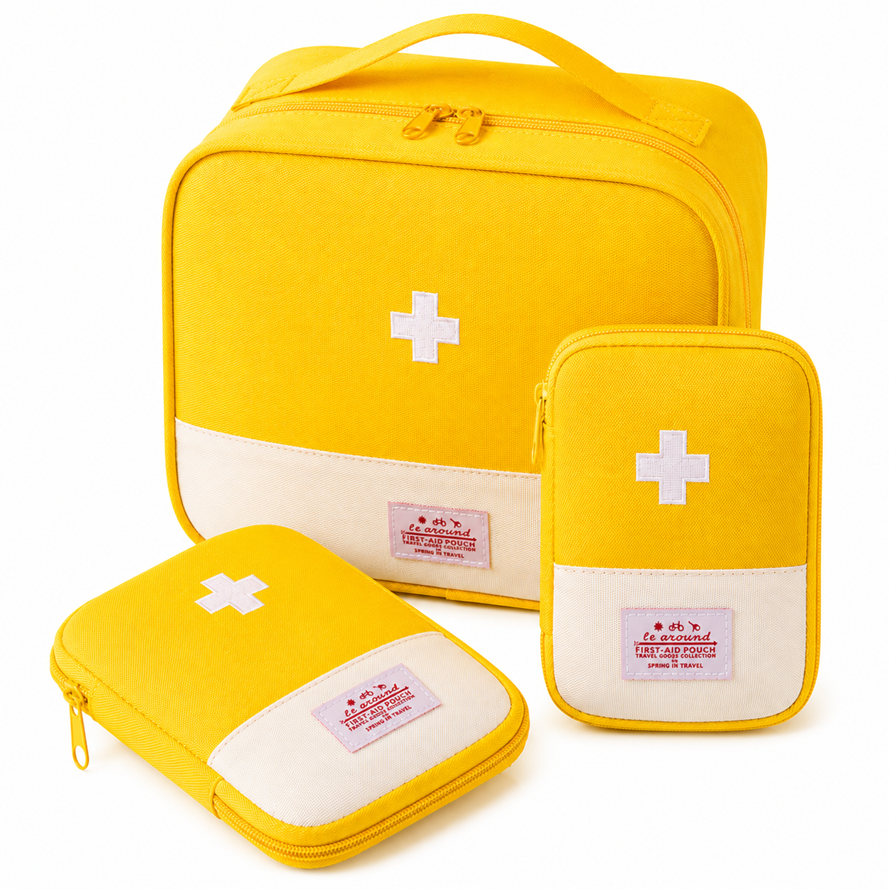 travel medication pouch - Yellow - Lot S / M / L