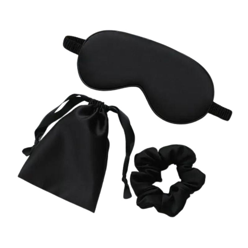 women's sleep mask - Black Three-Piece
