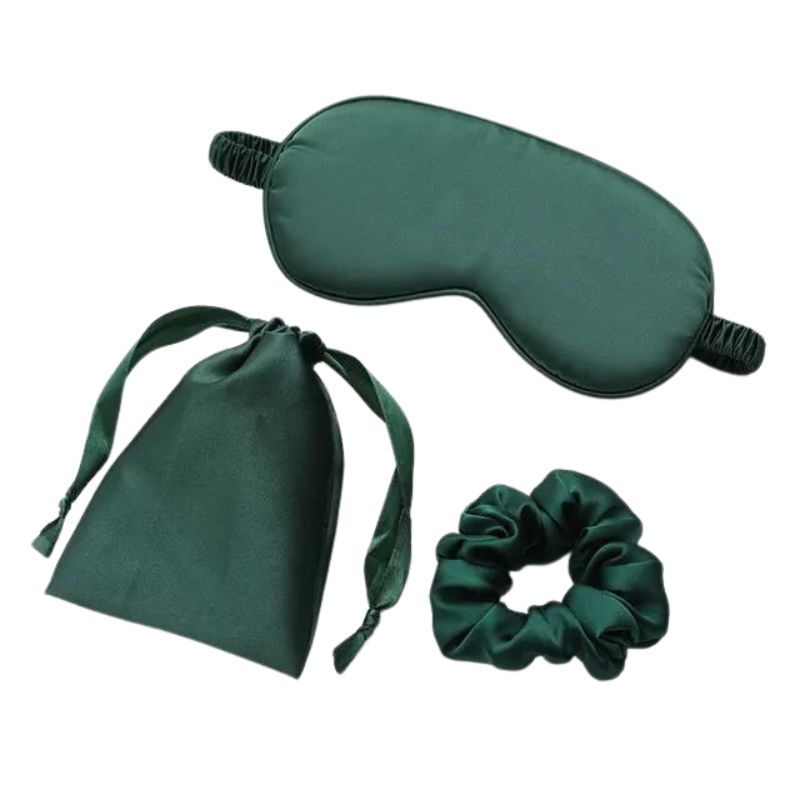 sleep mask for women - Green Three-Piece