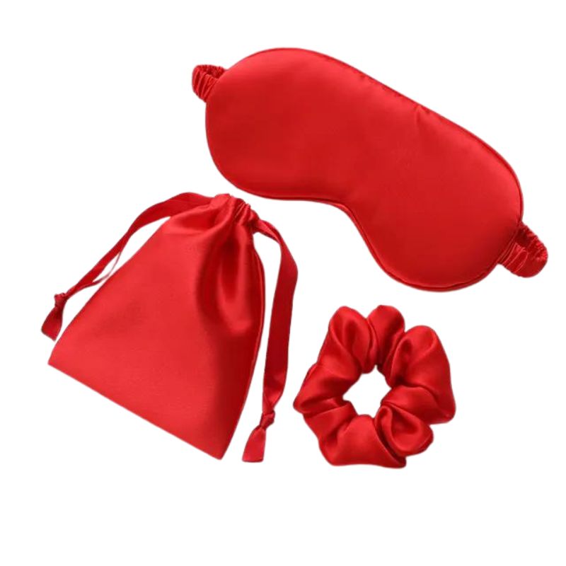 sleep mask - Red Three-Piece