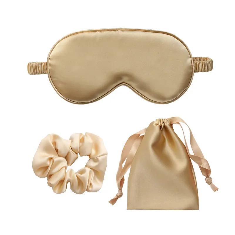 luxury silk sleep mask - Gold Three-Piece