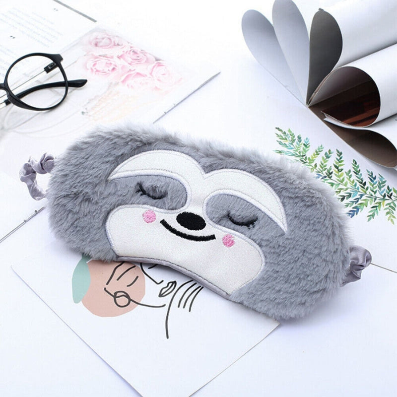 cute night mask close up animal pattern - Grey - Gray