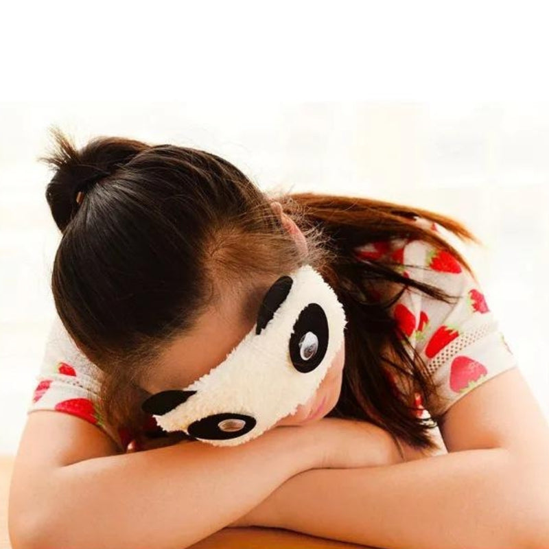 sleep mask for children - White with Red Heart Pattern - White with Cross Pattern - White with Raindrop Pattern - White with White Heart Pattern
