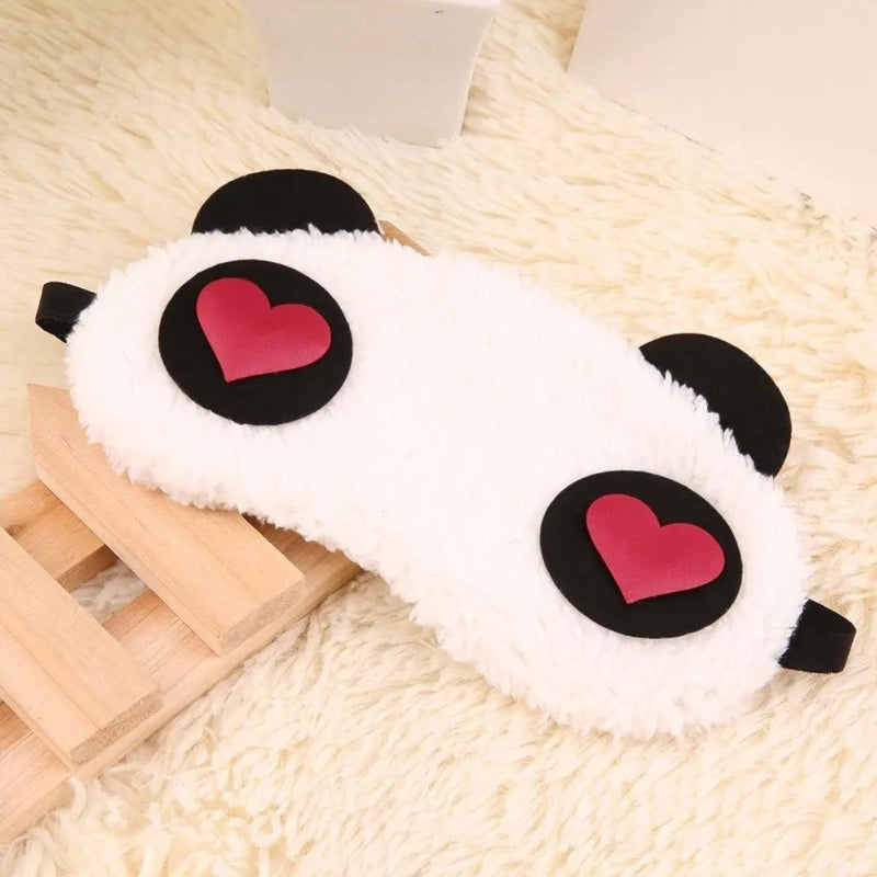 sleep eye mask - White with Red Heart Pattern - White with Cross Pattern - White with Raindrop Pattern - White with White Heart Pattern