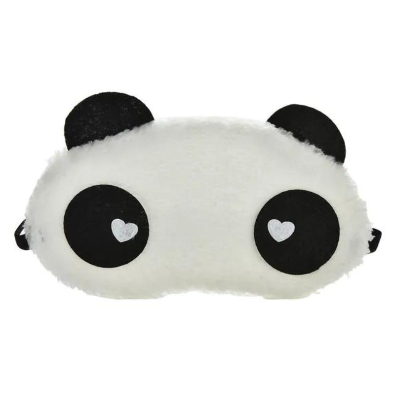night eye mask - White with White Heart Pattern