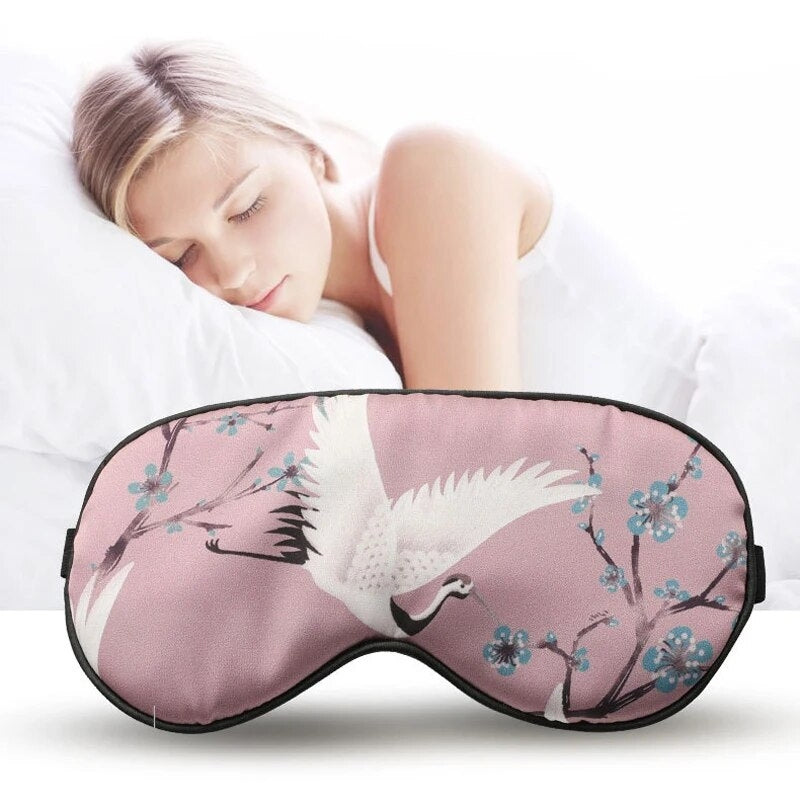 silk sleep mask for women - Blue - Pink