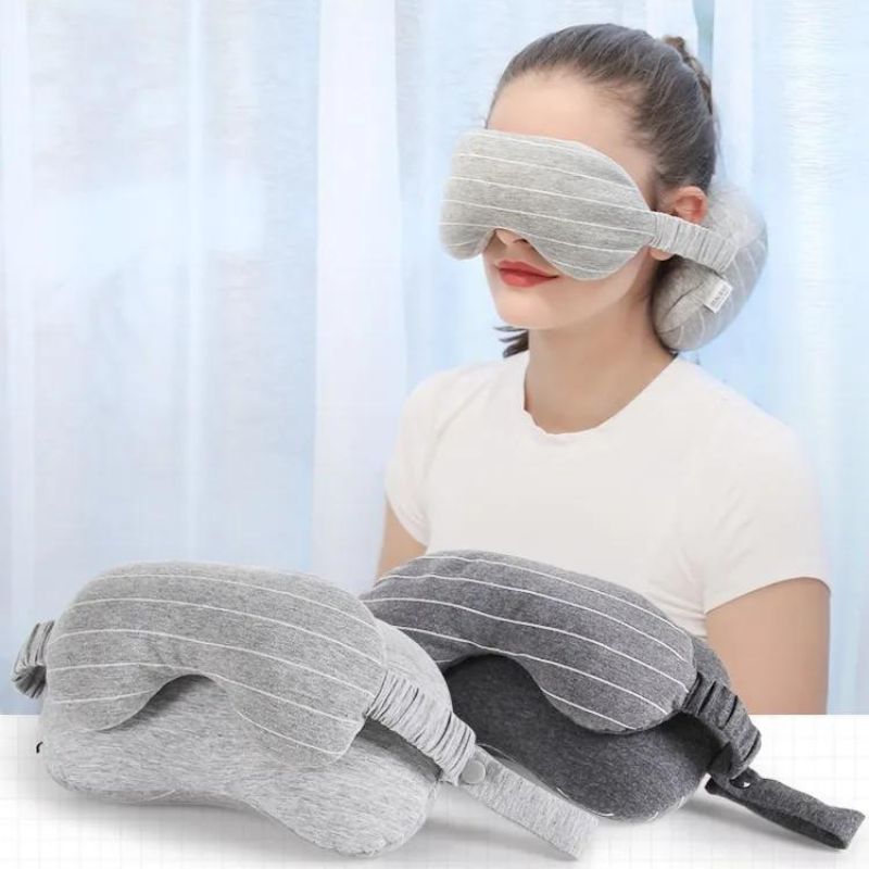 travel mask and pillow - Dark Grey - Dark Gray - Light Grey - Light Gray