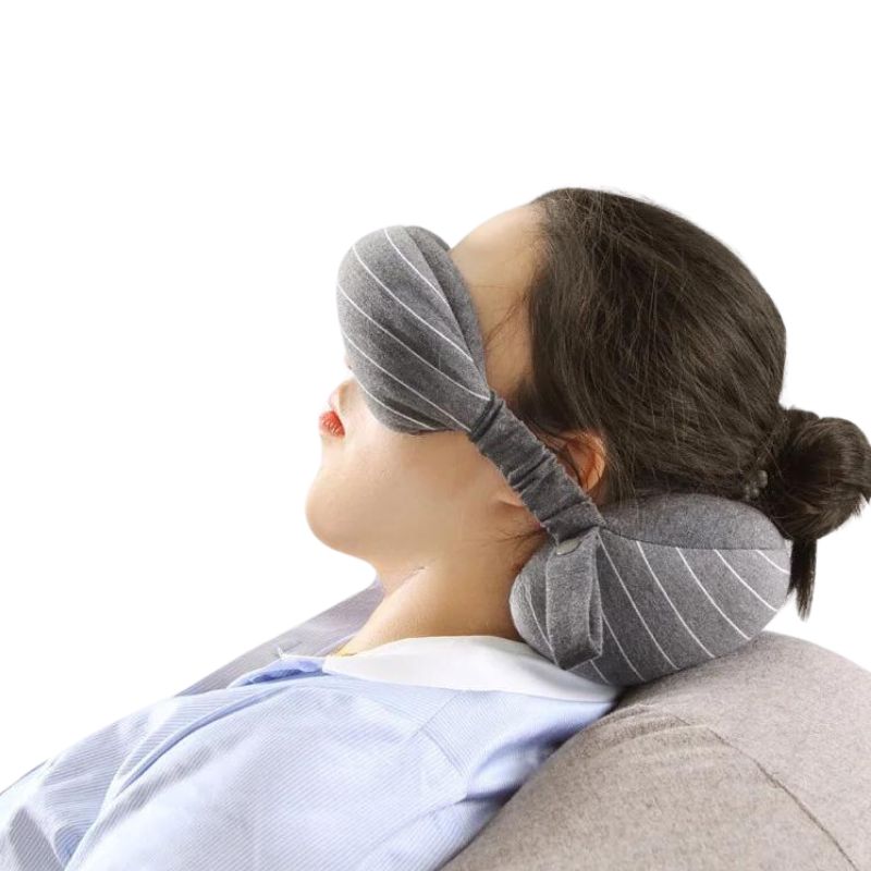 airplane travel mask and pillow - Dark Grey - Dark Gray - Light Grey - Light Gray