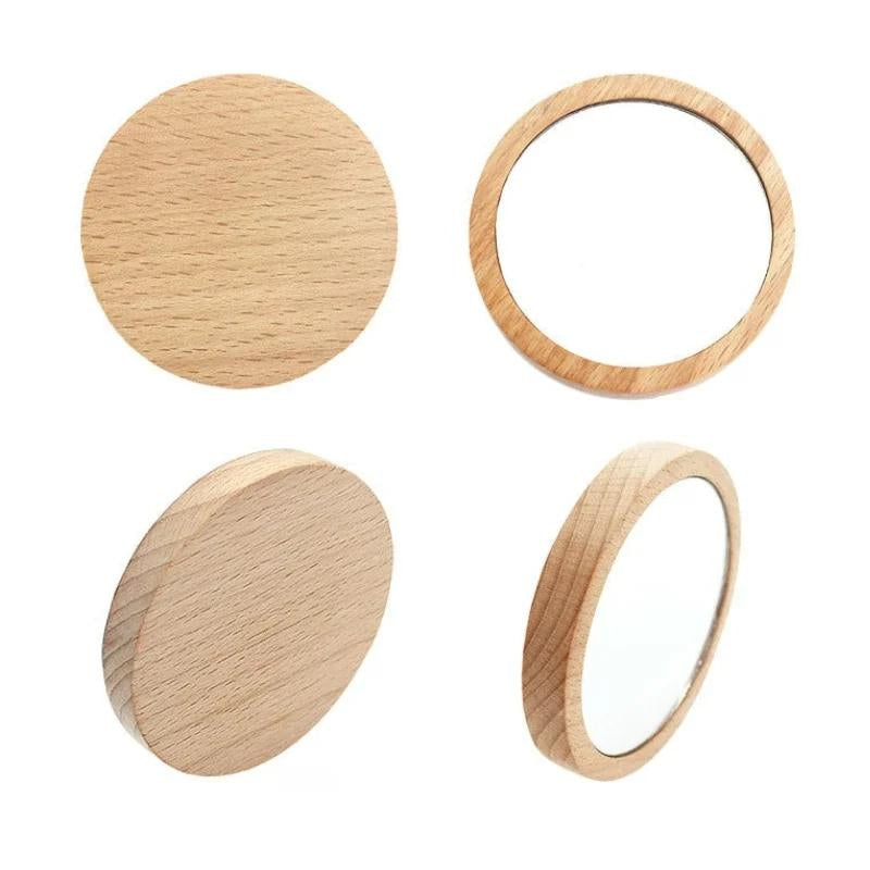 wooden pocket mirror - Wood