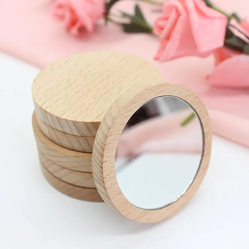 wooden pocket mirror - Wood