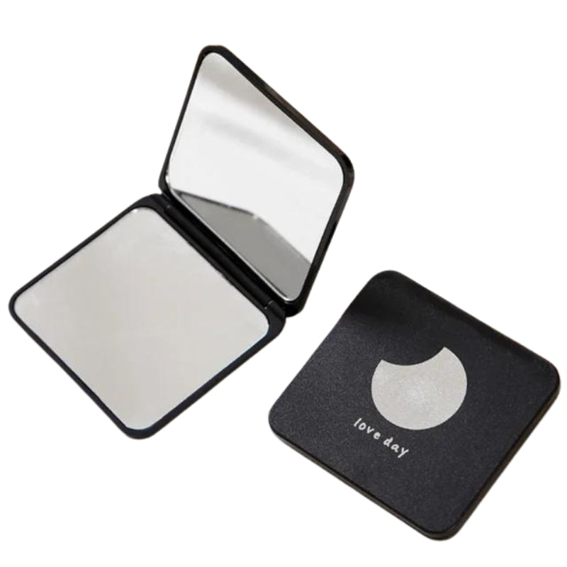 square pocket mirror - Black Moon Pattern
