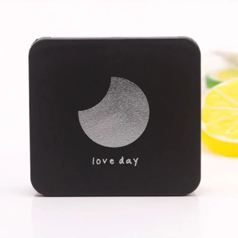 luxury handbag mirror - Black Moon Pattern - Black Heart Pattern