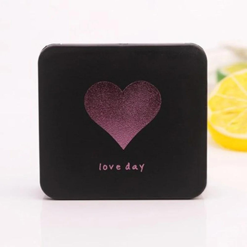 pocket mirror for airplane - Black Moon Pattern - Black Heart Pattern