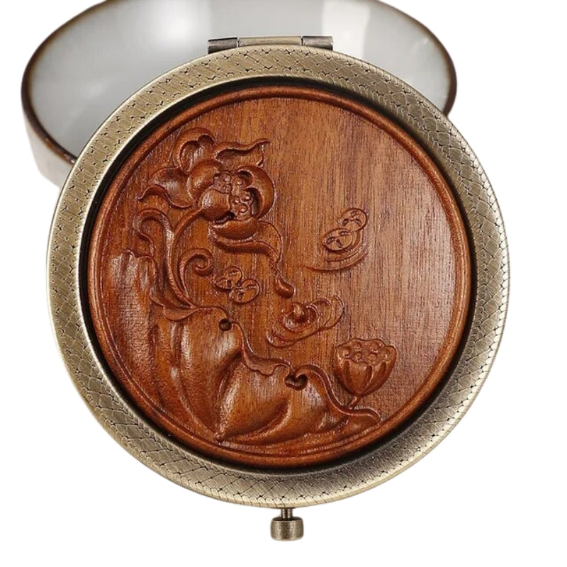 round pocket mirror - Brown - Model 1