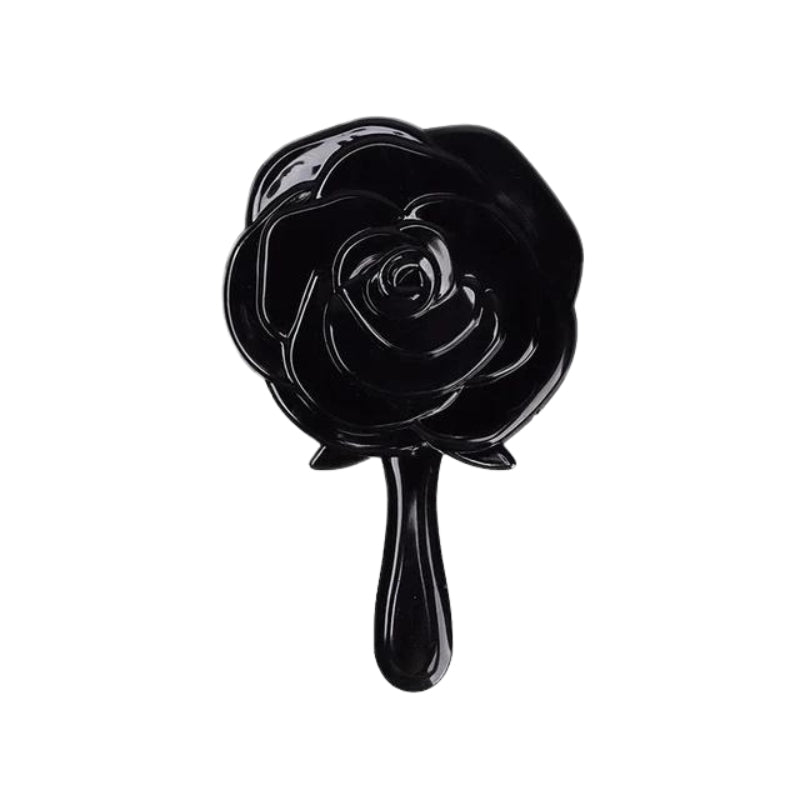 rose-shaped pocket mirror - Black