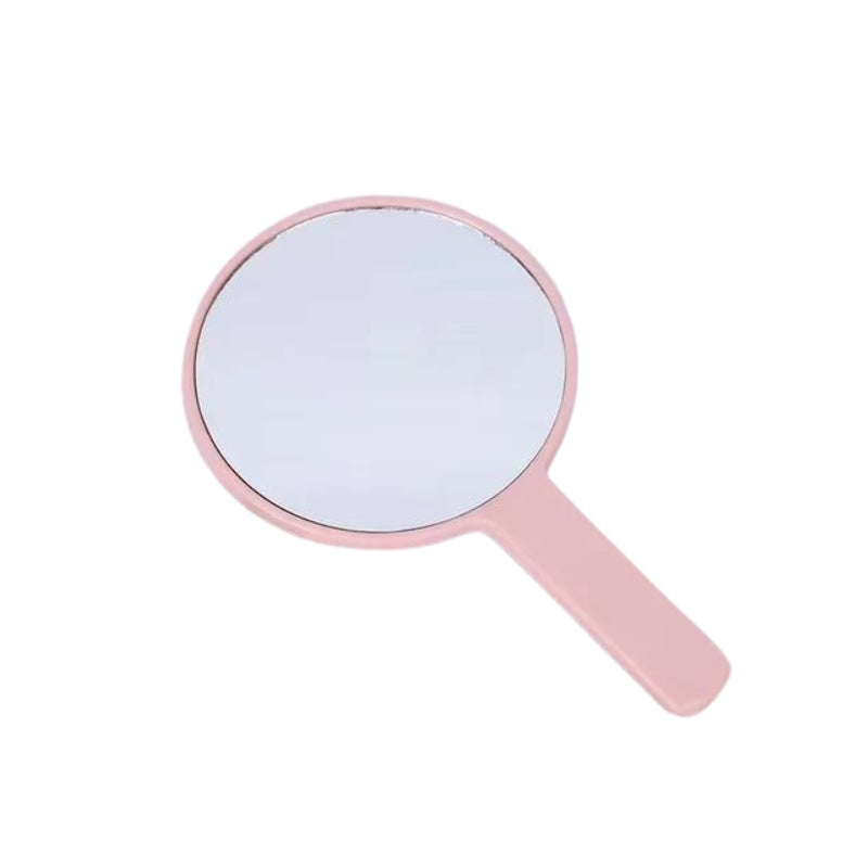 pocket mirror with led - Pink - Round with Handle