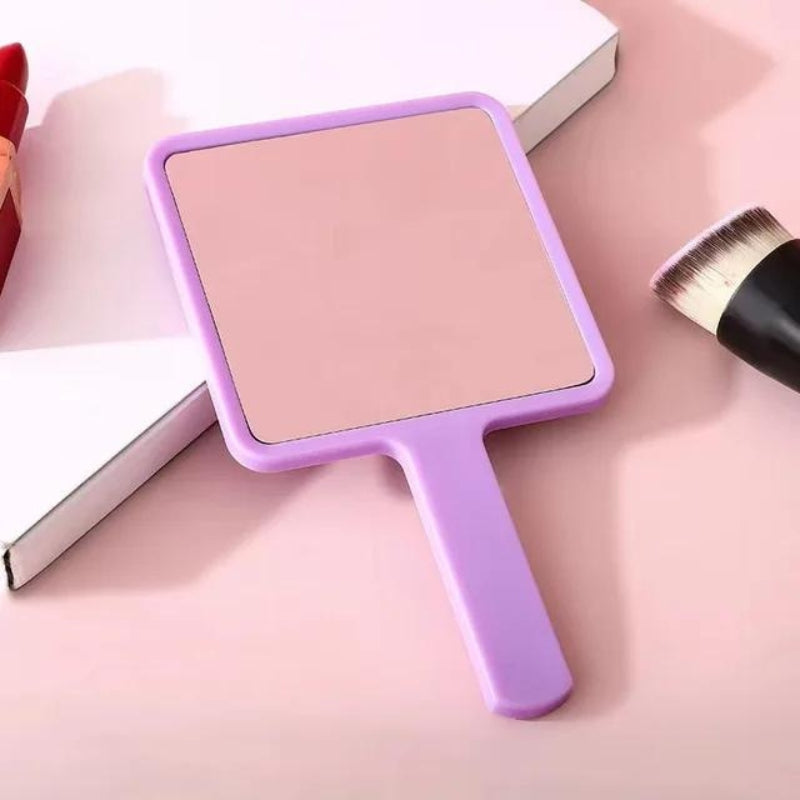 pocket mirror with led - Purple - Square with Handle