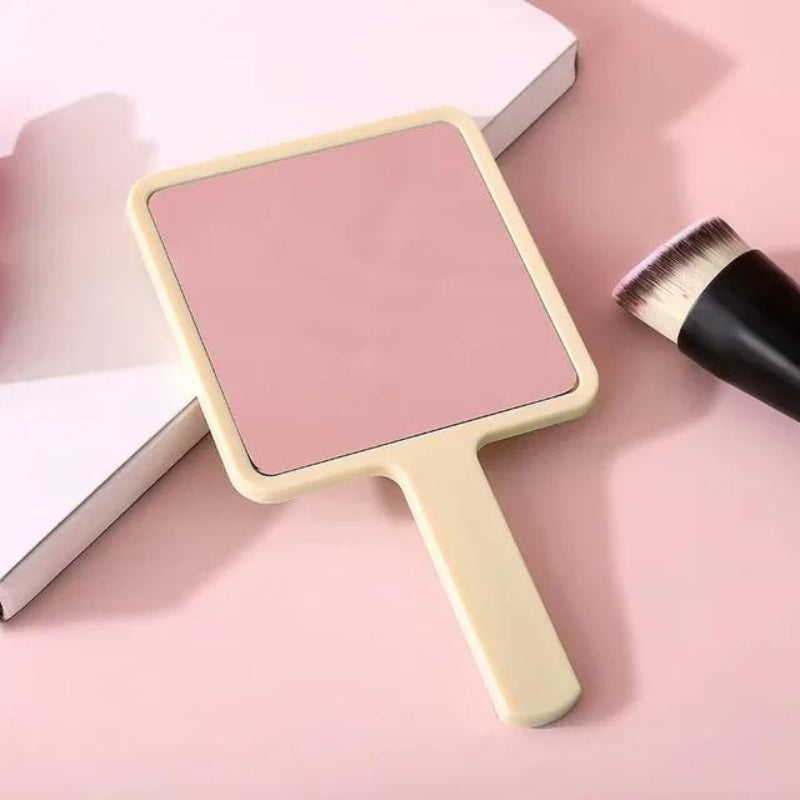 luxury pocket mirror - Yellow - Square with Handle