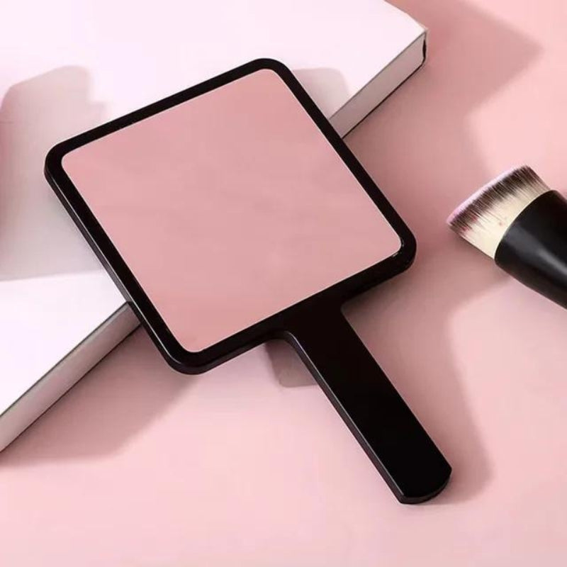 pocket magnifying mirror - Black - Square with Handle