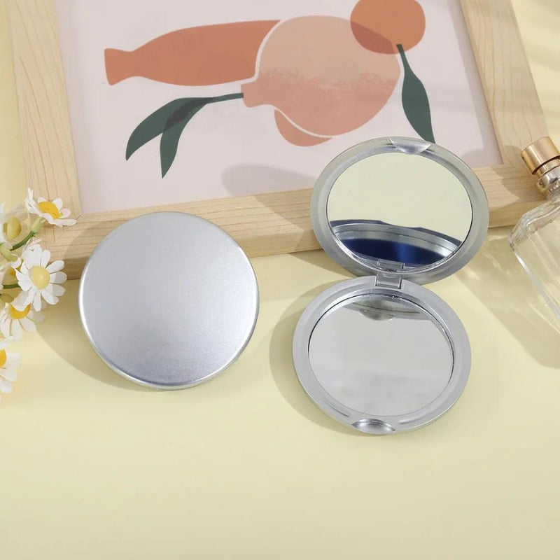 pocket makeup mirror - Yellow - Black - White - Purple - Pink - Fuchsia Pink - Orange - Green - Blue - Beige