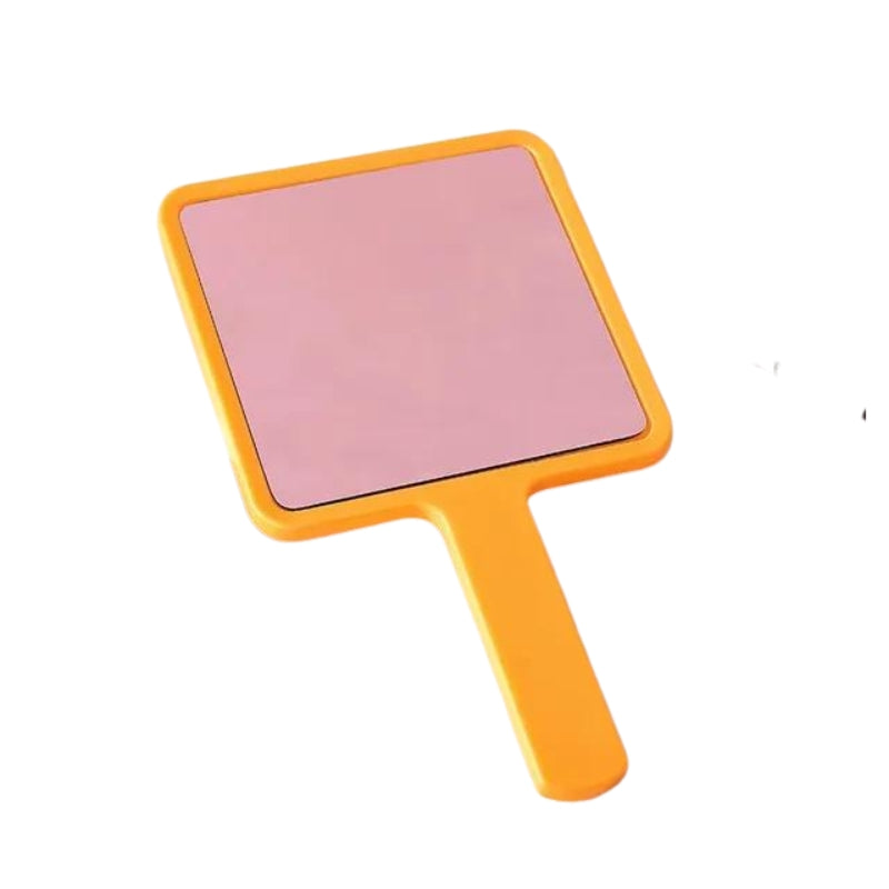 women's pocket mirror - Orange - Square with Handle