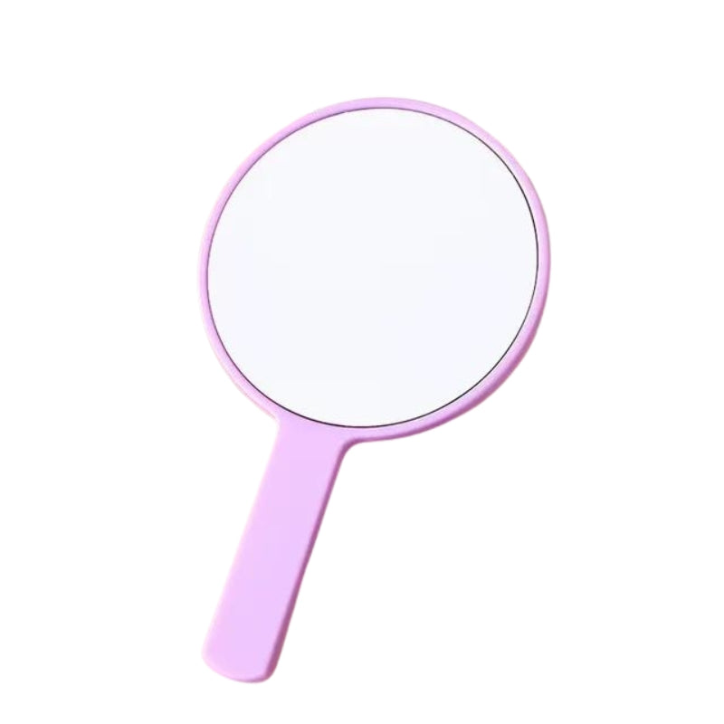 vintage antique pocket mirror - Purple - Round with Handle
