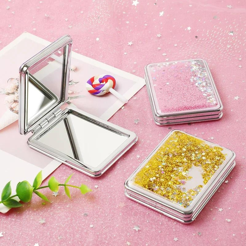 foldable pocket mirror - Blue - Silver - Pink - Purple