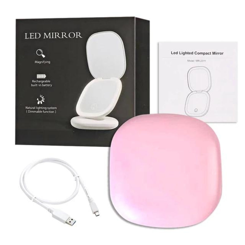 led pocket mirror - Pink Square Single Lamp (x3) / Pink Square Single Light (x5)