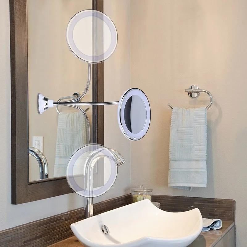 wall magnifying mirror and illuminated - Flexible Mirror - Suction Cup Mirror